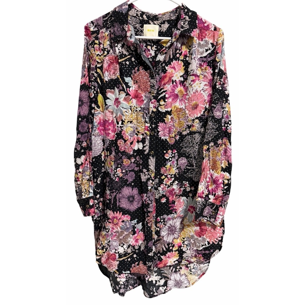 Anthropologie Maeve‎ Autumnal Floral Tunic Women's Size Small